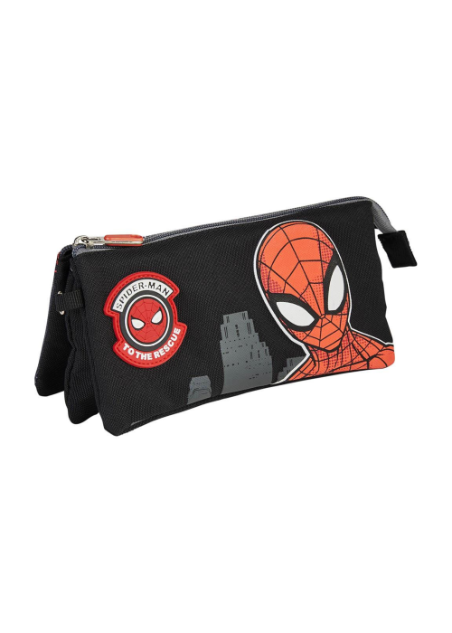 Estuche Portatodo sSpiderman Negro Triple