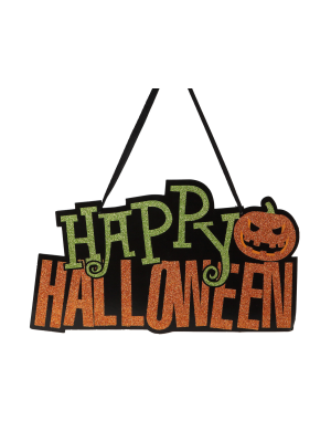 Cartel Happy Halloween Purpurina