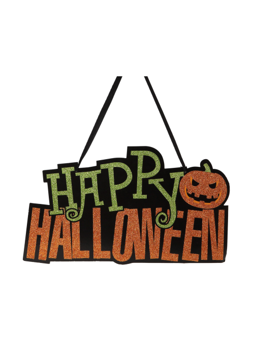 Cartel Happy Halloween Purpurina