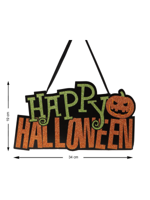Cartel Happy Halloween Purpurina