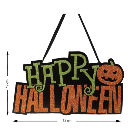 Cartel Happy Halloween Purpurina