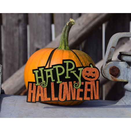 Cartel Happy Halloween Purpurina