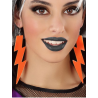 Pendientes Rayo Naranja Neon - Complementos años 80-90
