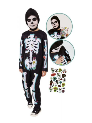 Disfraz De Esqueleto con Pegatinas Infantil - Disfraces Calaveras y Catrinos