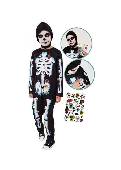 Disfraz De Esqueleto con Pegatinas Infantil - Disfraces Calaveras y Catrinos