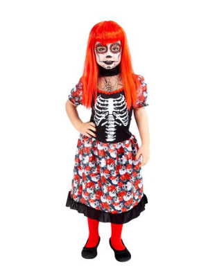 Disfraz de Esqueleto Catrina Bonita Niña
