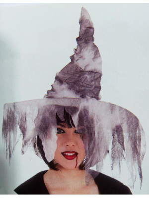 Comprar Sombrero Bruja Blanco y Gris - Complementos Halloween y Terror