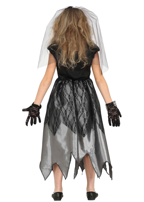 Disfraz De Novia Fantasma Para Niñas, Talla 10-12 Años, Incluye Vestido Y Velo