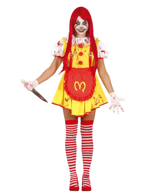 Disfraz de Payaso Asesino Burger Mujer