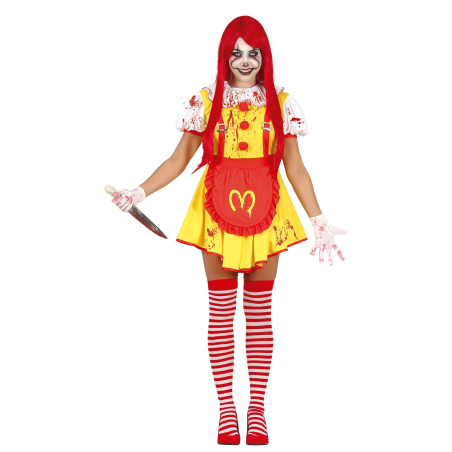 Disfraz de Payaso Asesino Burger Mujer