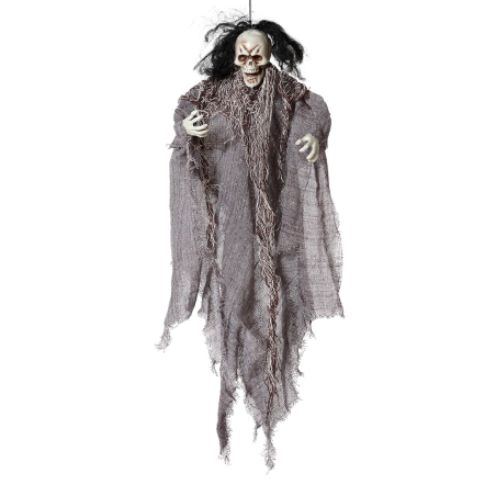Muñeco Colgante Fantasma Gris con Pelo