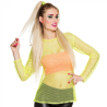 Camiseta De Red Amarilla Mujer