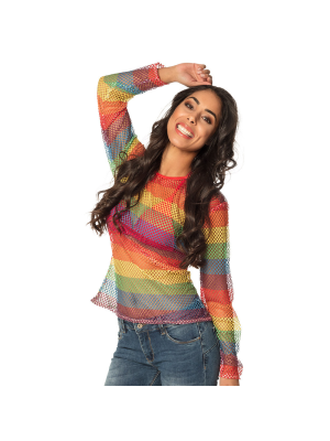 Camiseta De Red Arcoiris Mujer