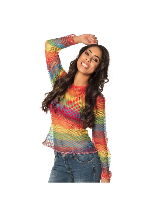 Camiseta De Red Amarilla Mujer