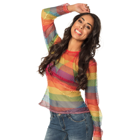 Camiseta De Red Amarilla Mujer
