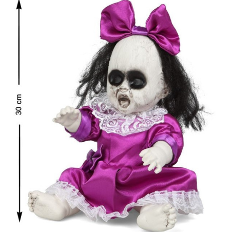 Muñeca Siniestra morada para Halloween