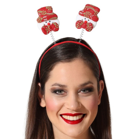 Diadema Muñecos de Nieve con Pajarita