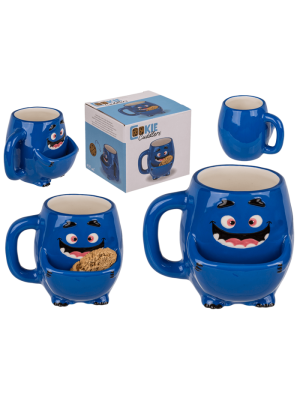 Taza Monstruo Azul Compartimento Galletas
