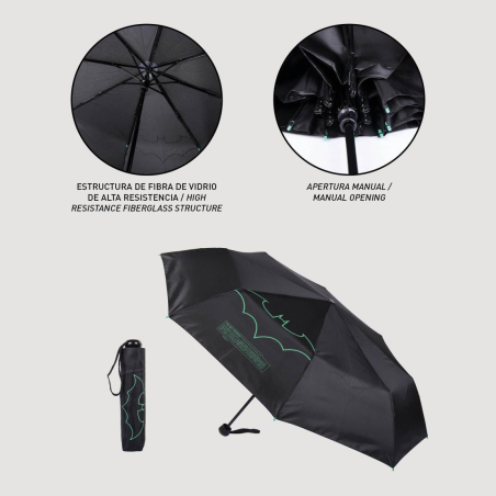 Paraguas Plegable Batman Logo Verde