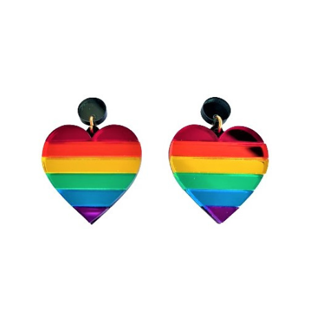 Pendientes Corazon Arcoiris Mini Deluxe