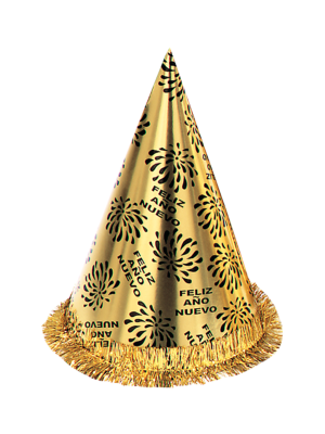 Gorro Cono Feliz Año Nuevo Dorado