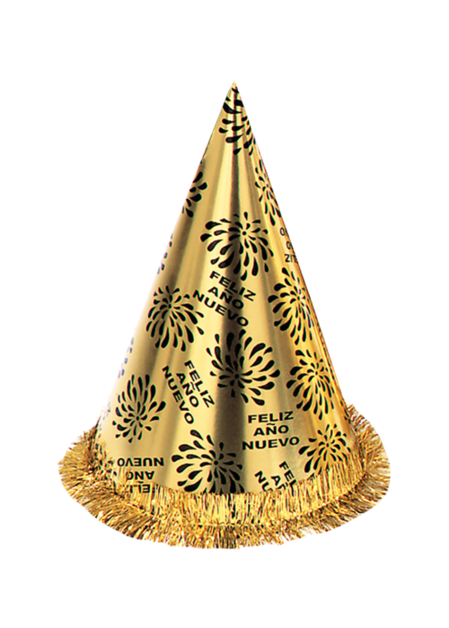 Gorro Cono Feliz Año Nuevo Dorado