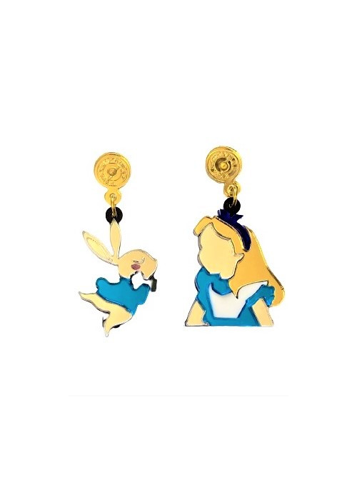Pendientes Alicia y Conejo Mini Deluxe