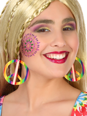 Pendientes Hippie Arcoiris - Complementos años 60-70 (Hippies)