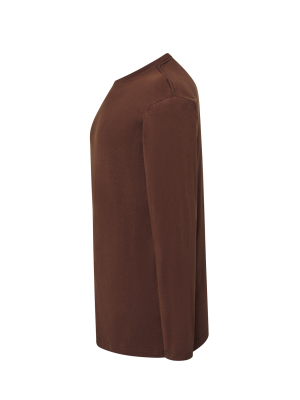 Camiseta Marron Manga Larga Adulto