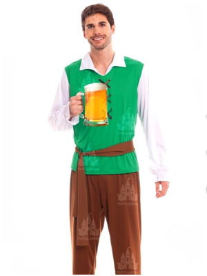 Disfraz de Mesonero Medieval Verde