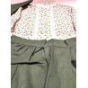 Conjunto Casera Verde Rayas y Flores