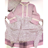 Conjunto Casera Rosa con Rayas y Flores
