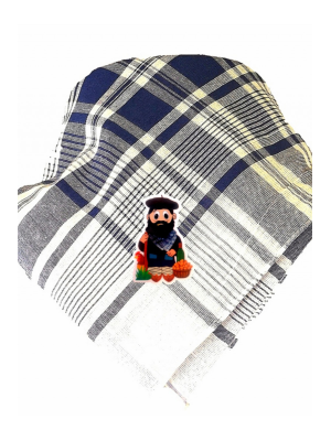 Pañuelo de Olentzero pequeño cuadros azul