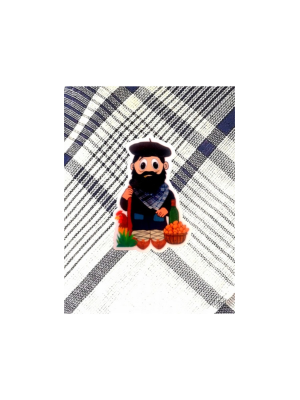 Pañuelo de Olentzero pequeño cuadros azul