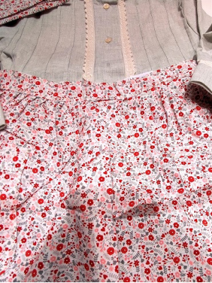 Conjunto Casera Gris y Granate para niña
