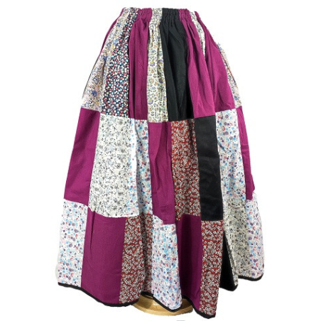 Falda Casera Patchwork Morada - Trajes regionales vascos