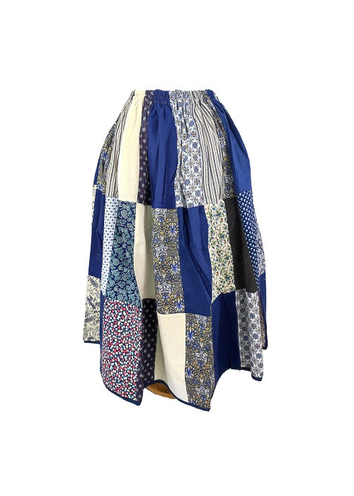 Falda Casera Azul Patchwork - Faldas Regionales, Enaguas y Pololos