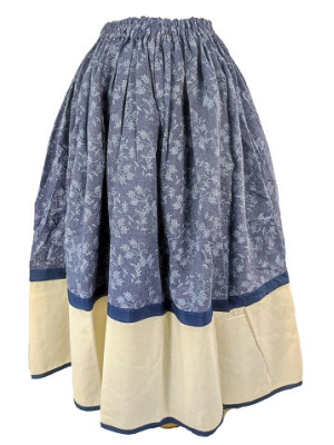 Falda Casera Azul Hojas para mujer Araotz - Trajes regionales
