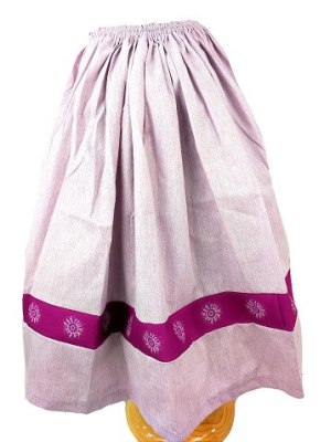 Falda Casera Rosa Eguzkilore para niña - Trajes Regionales Vascos