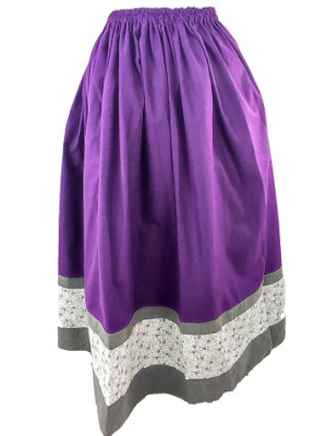 Falda Casera Morada y Gris Flores para mujer - Trajes Regionales Vascos