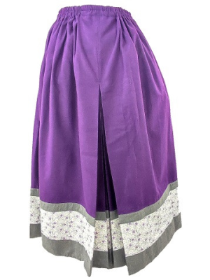 Falda Casera Morada y Gris Flores para mujer - Trajes Regionales Vascos