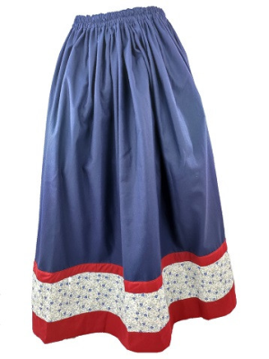 Falda Casera Azul y Granate Flores para mujer - Trajes Regionales Vascos