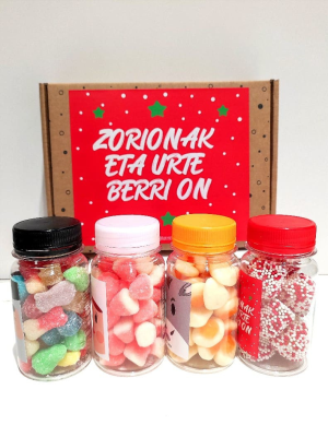 Caja 4 botes de Chuches Olentzero