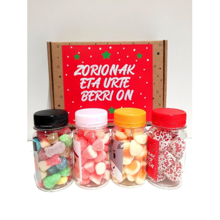 Caja 4 botes de Chuches Olentzero