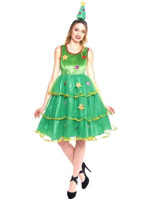 Disfraz de Arbol de Navidad vestido mujer