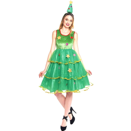 Disfraz de Arbol de Navidad vestido mujer