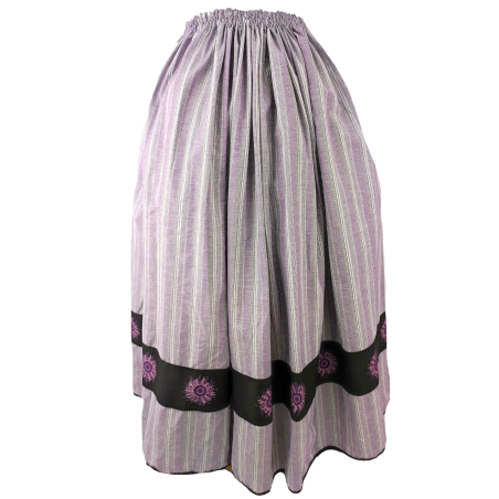 Falda Casera Rayas Lila con Bies