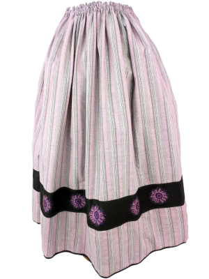 Falda Casera Rayas Rosa con Bies
