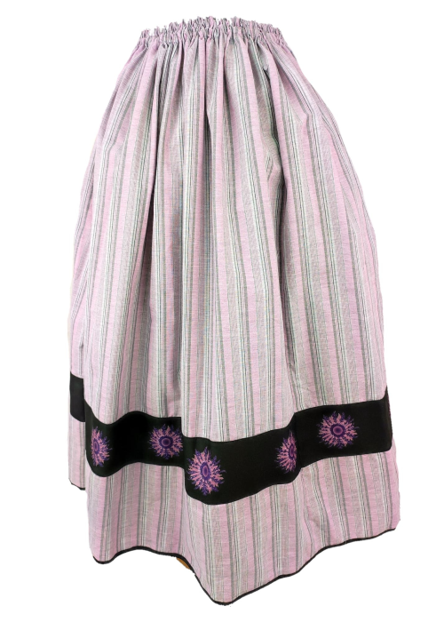 Falda Casera Rayas Rosa con Bies