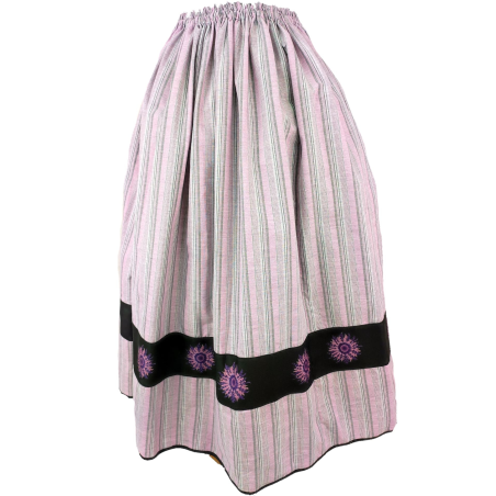 Falda Casera Rayas Rosa con Bies
